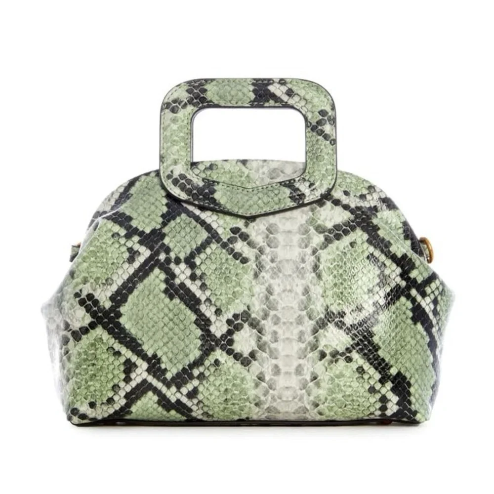 New GUESS Errin Snakeskin Small Frame Satchel